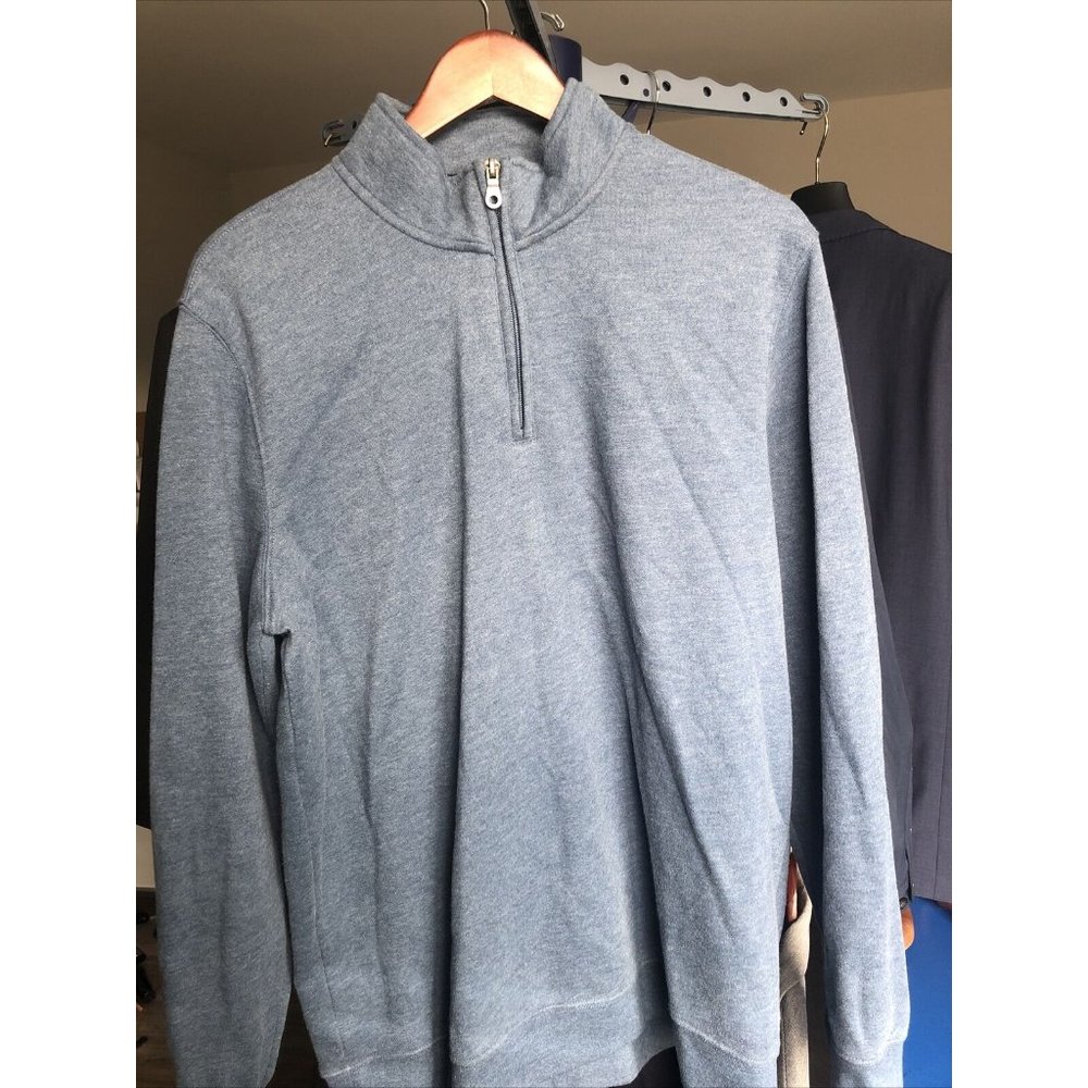 MEN'S LARGE CROFT & BARROW 1/2 ZIP HEATHER Blue